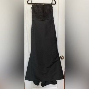 Priscilla of Boston strapless black silk taffeta ball gown evening sz 8 mermaid